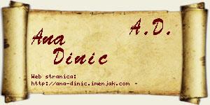 Ana Dinić vizit kartica